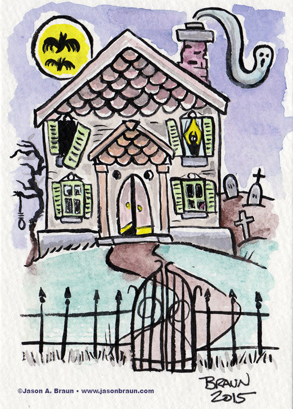 Haunted House 4x6 (Framed Print)