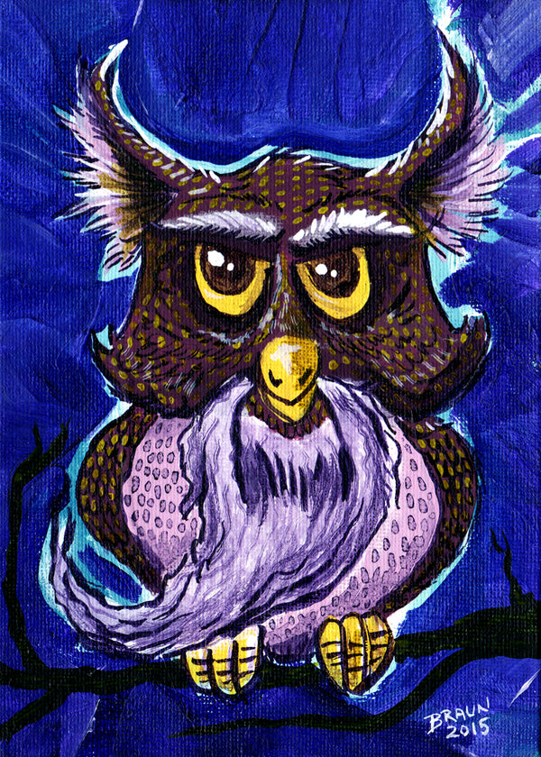 Purple Owl 4x6 (Framed Print)