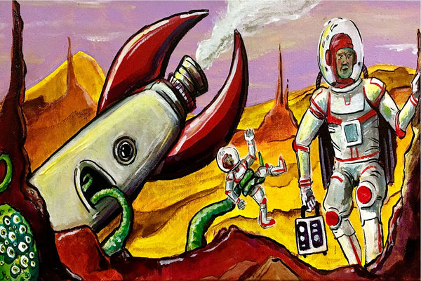 Space Crash 4x6 (Framed Print)