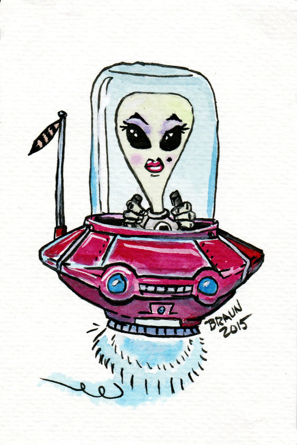 Sexy Alien 4x6 (Framed Print)
