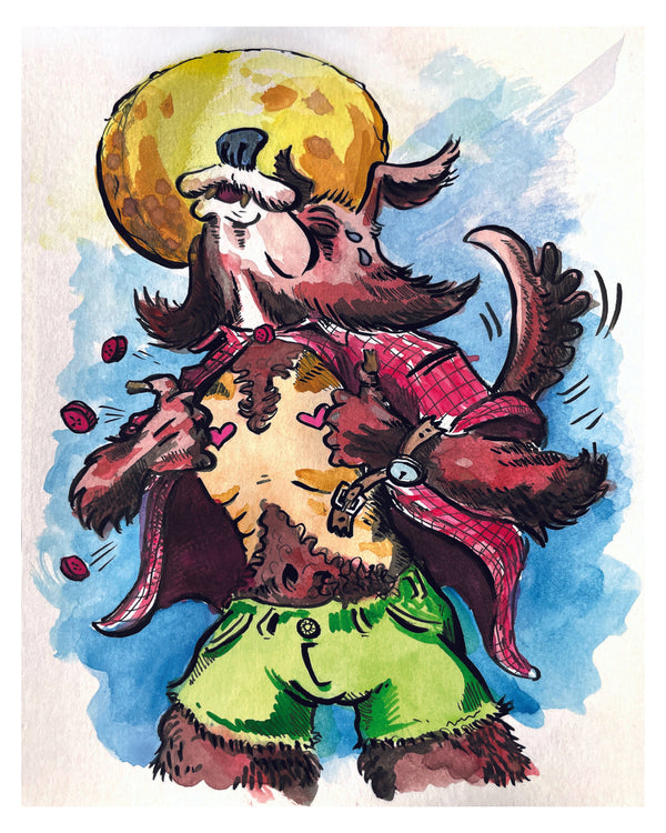 Sexy Werewolf 4x6 (Framed Print)