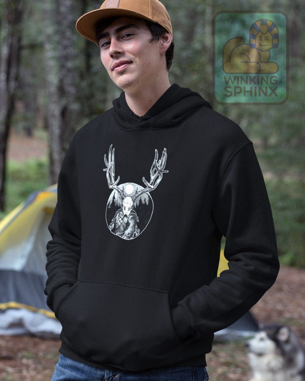 Horned Elk Skull Lord of the Woods Forest Spirit Wendigo Hoodie