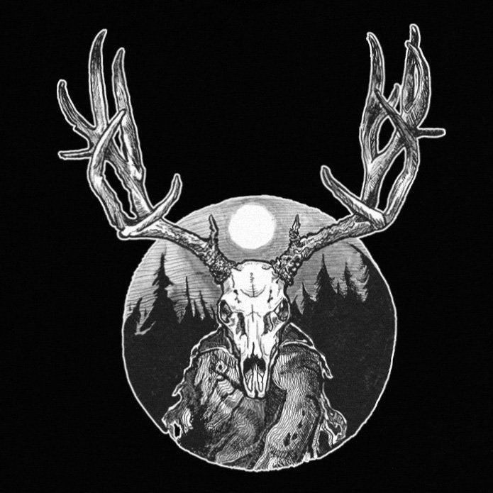 Horned Elk Skull Lord of the Woods Forest Spirit Wendigo Hoodie